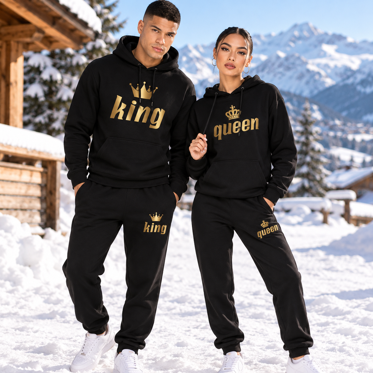 Matching couple jogging suits