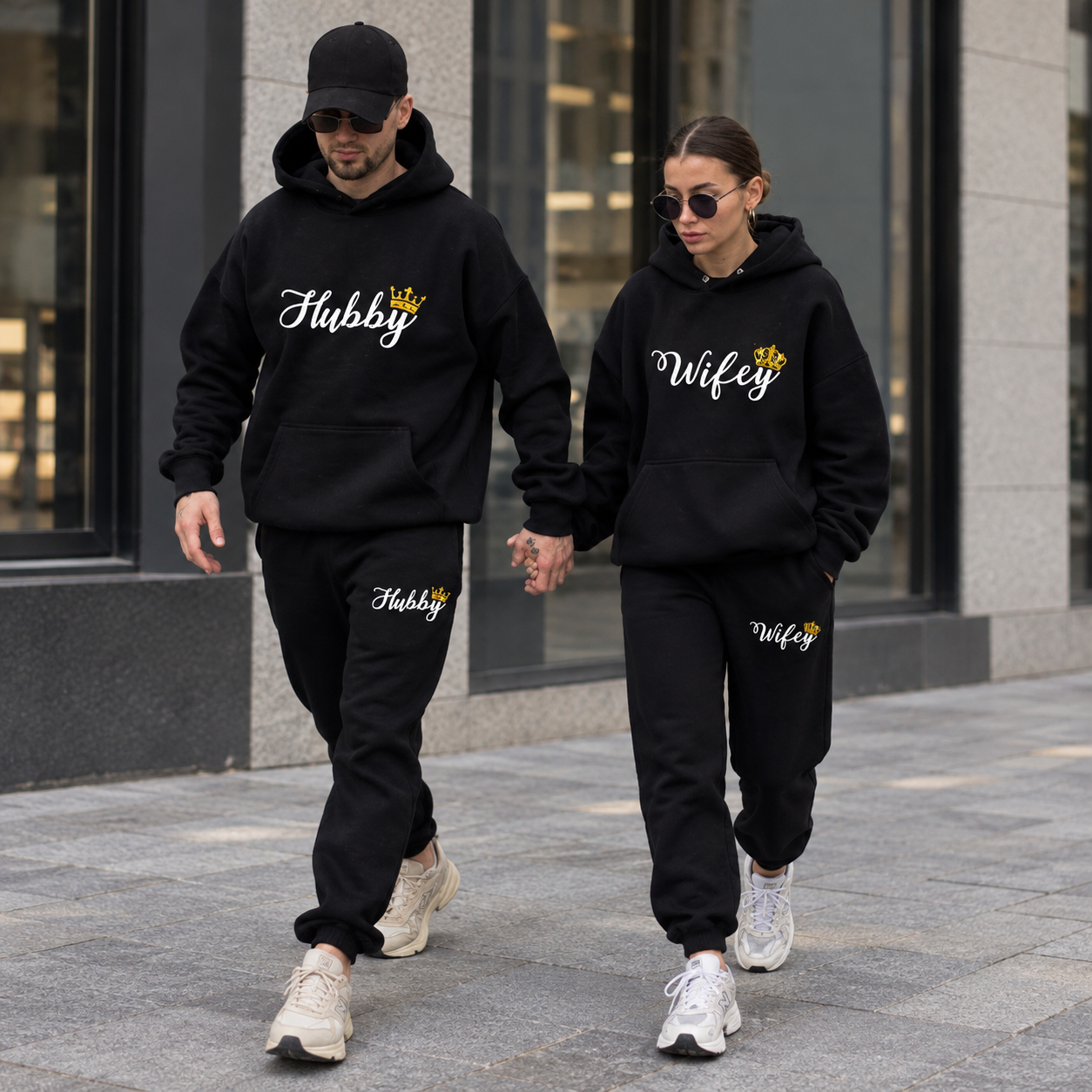 Wifey Hubby matching couple tracksuits