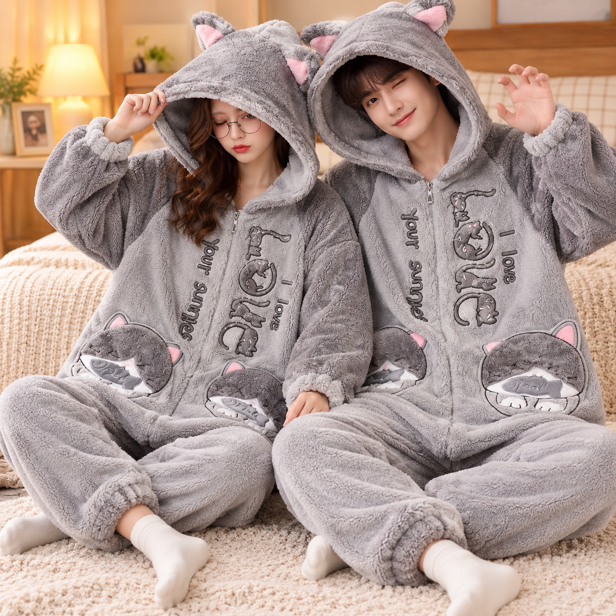 Couple Onesies Cat