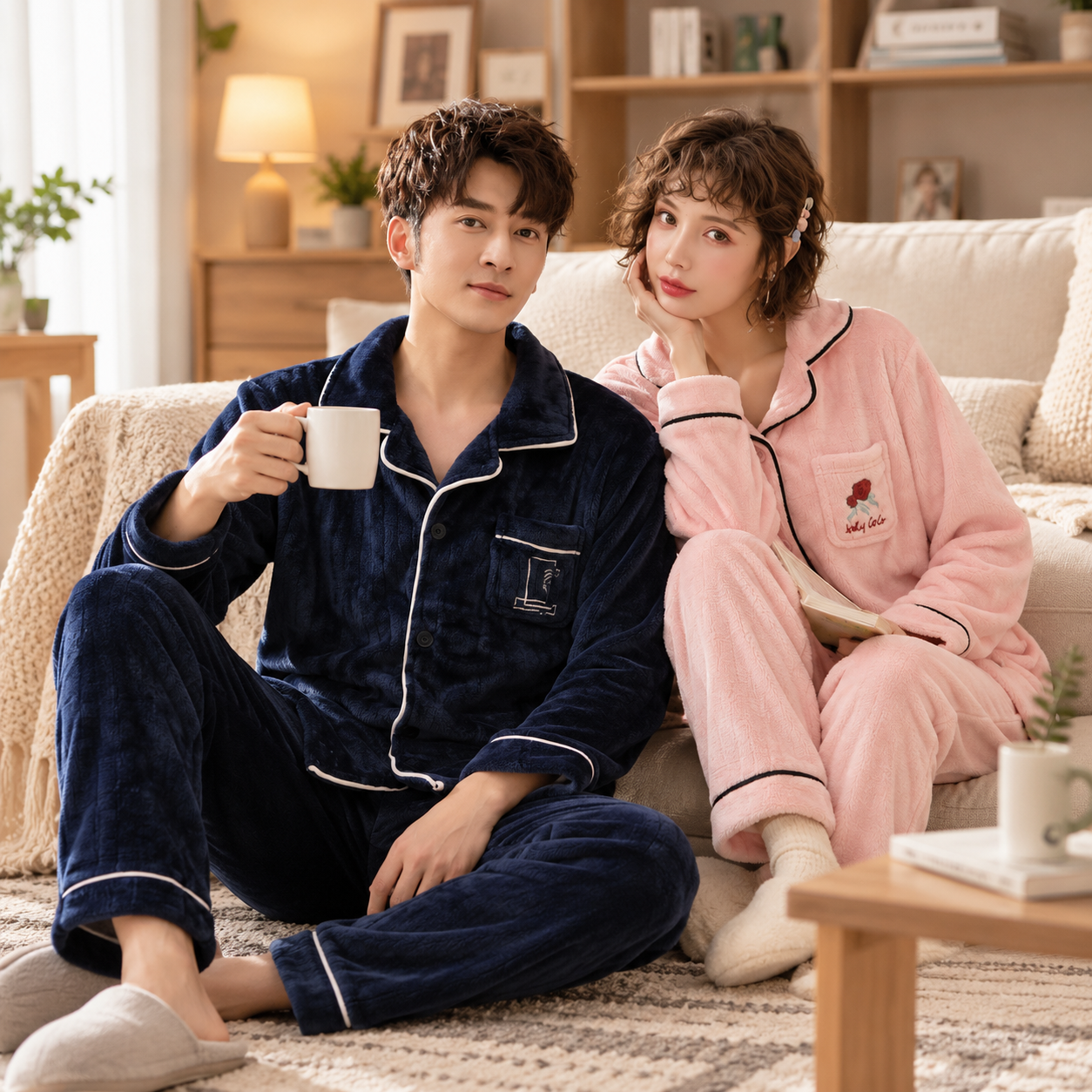 Couple pajamas christmas