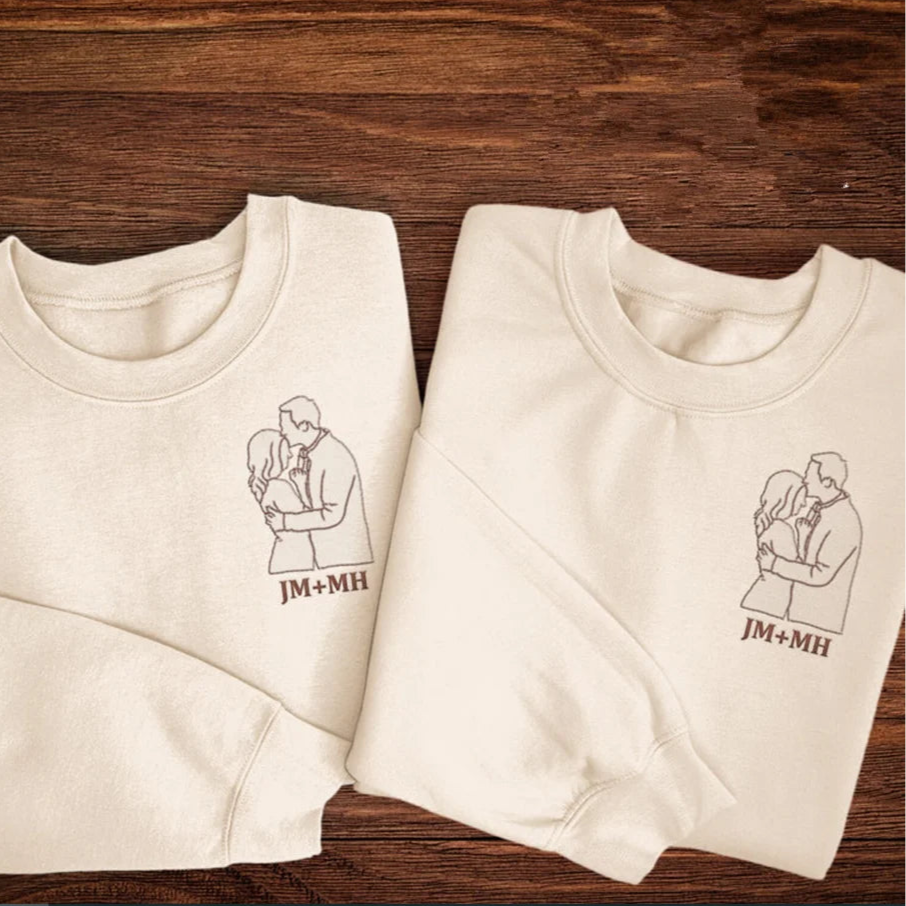 Couples Embroidered Sweatshirts