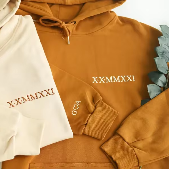 Custom Embroidered Hoodies Couples