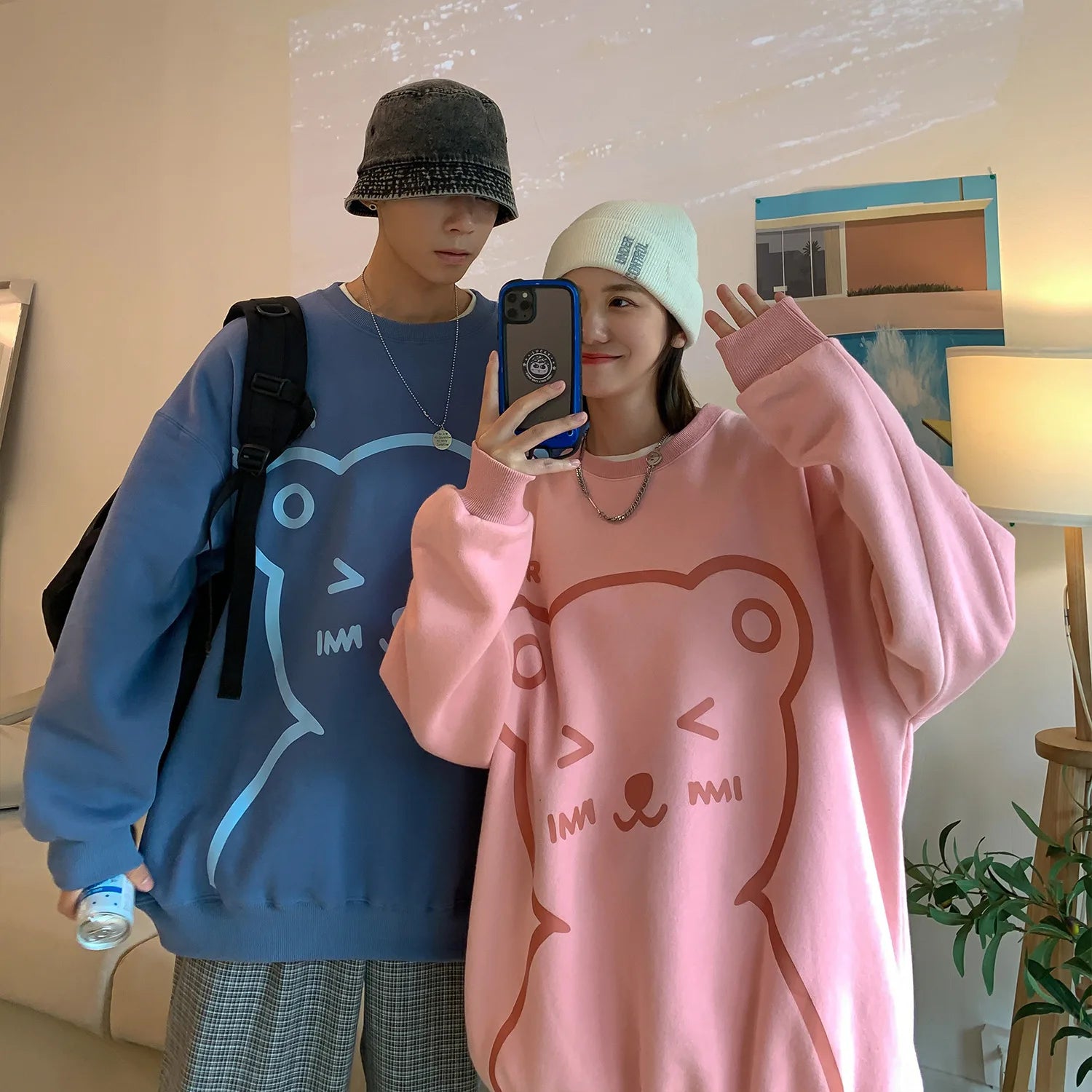 Cute Couple Oversized Sweatshirt