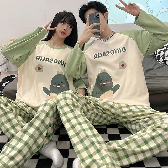 Couples Matching Cotton Poplin Pajama Sets