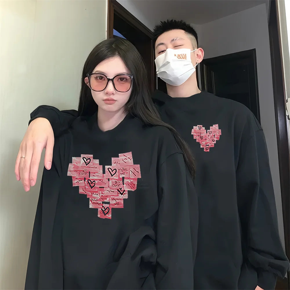 Cute Heart Matching Sweatshirts