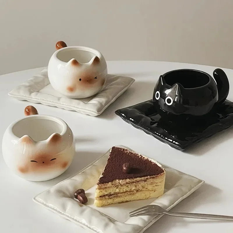 Cute Cat Couple Mugs