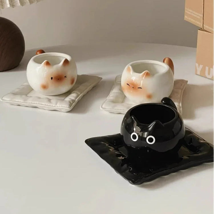 Cute Cat Couple Mugs