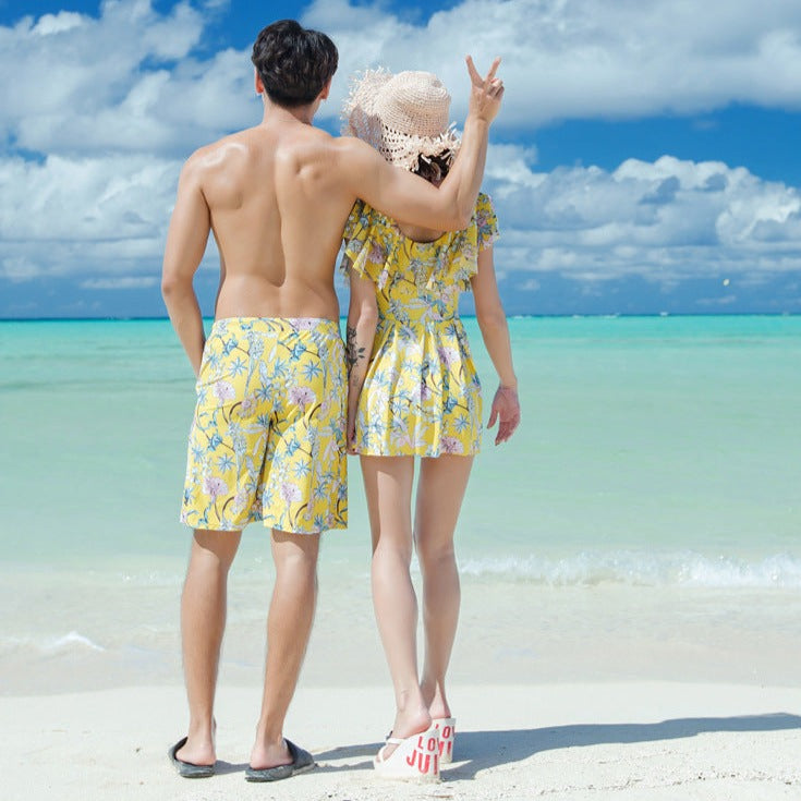 Cute couples matching swimwear