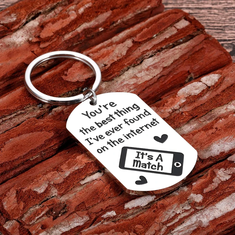 Dating App Couple Keychain