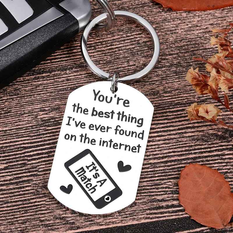 Dating App Couple Keychain