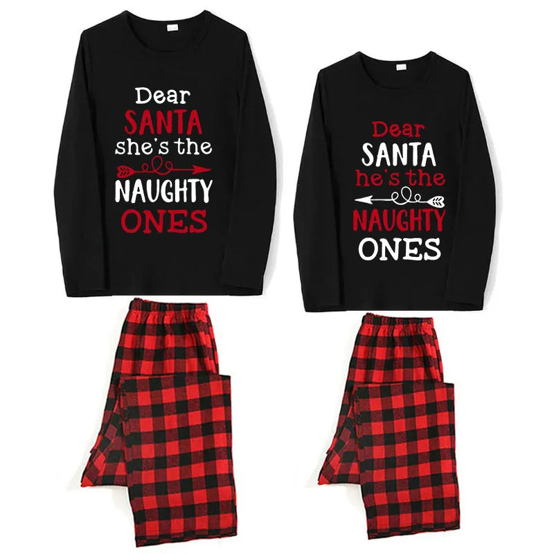 Dear Santa He&#39;s the Naughty One Pajamas