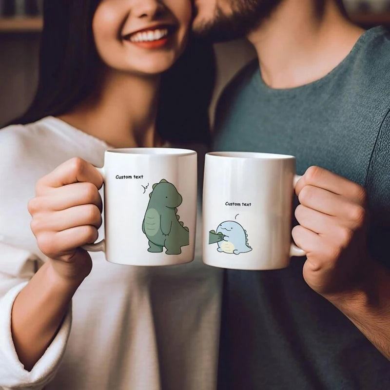 Dinosaur Couple Mugs