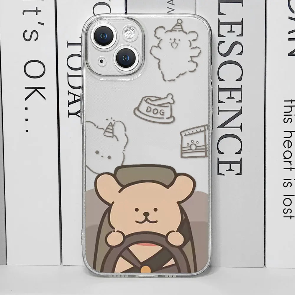 Driving Dog Couple Matching Phone Cases