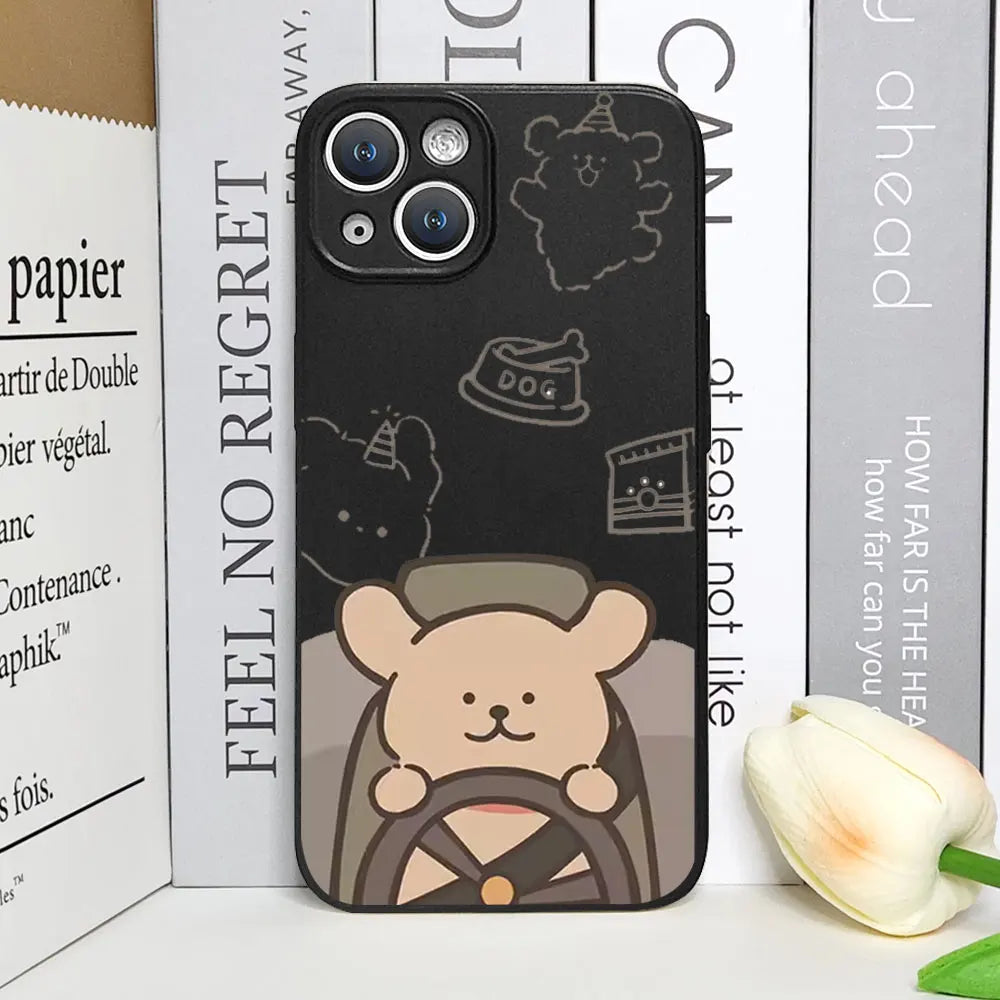 Driving Dog Couple Matching Phone Cases