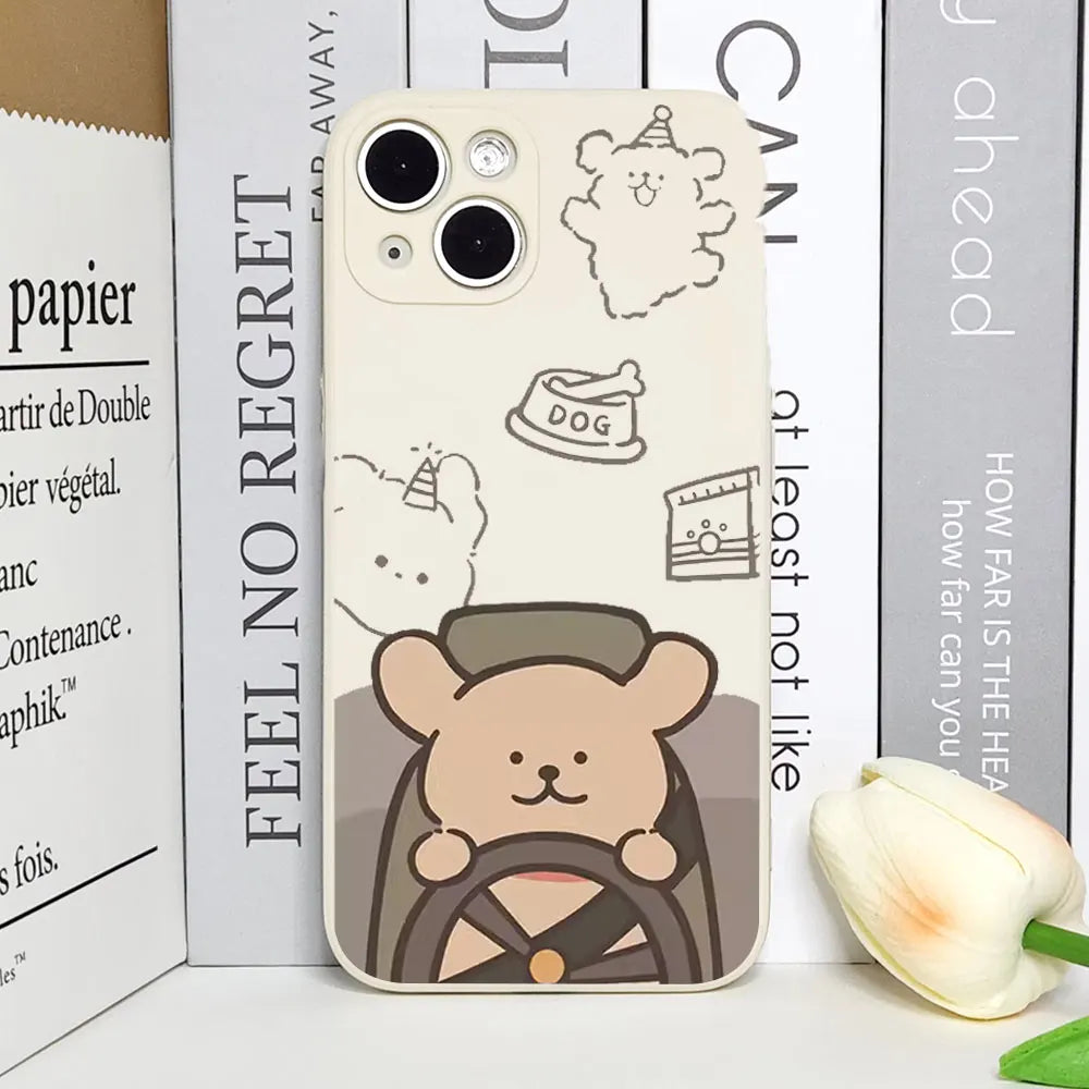 Driving Dog Couple Matching Phone Cases