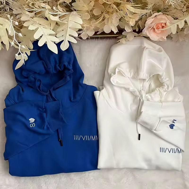 Embroidered Hoodies for Couples