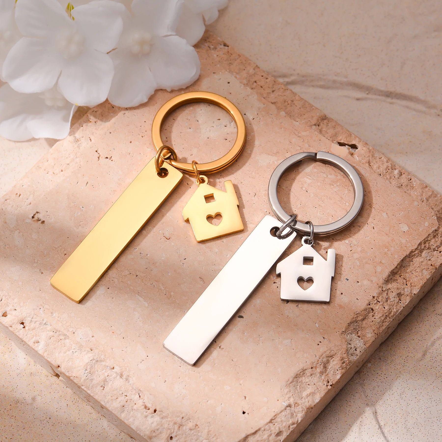 Engraved Photo Keychain Anniversary Gift