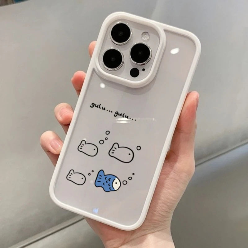 Fish Cat Couple Phone Case