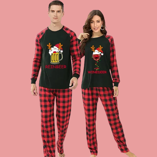 Funny Couples Christmas Pajamas