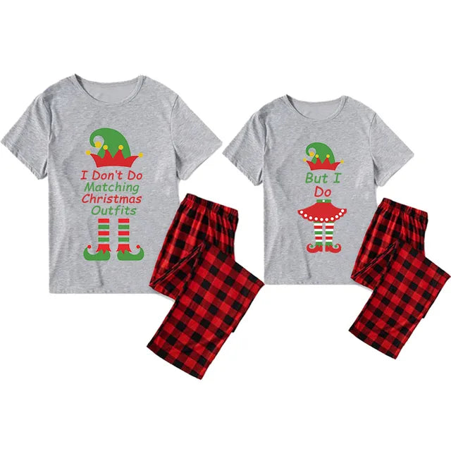 Grey and white online christmas pajamas