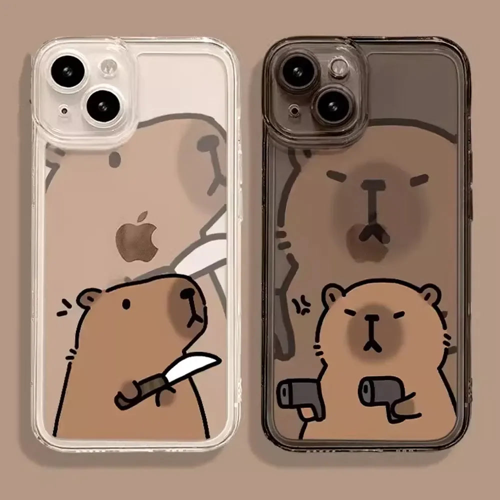 Funny Capybara Couple Phone Case