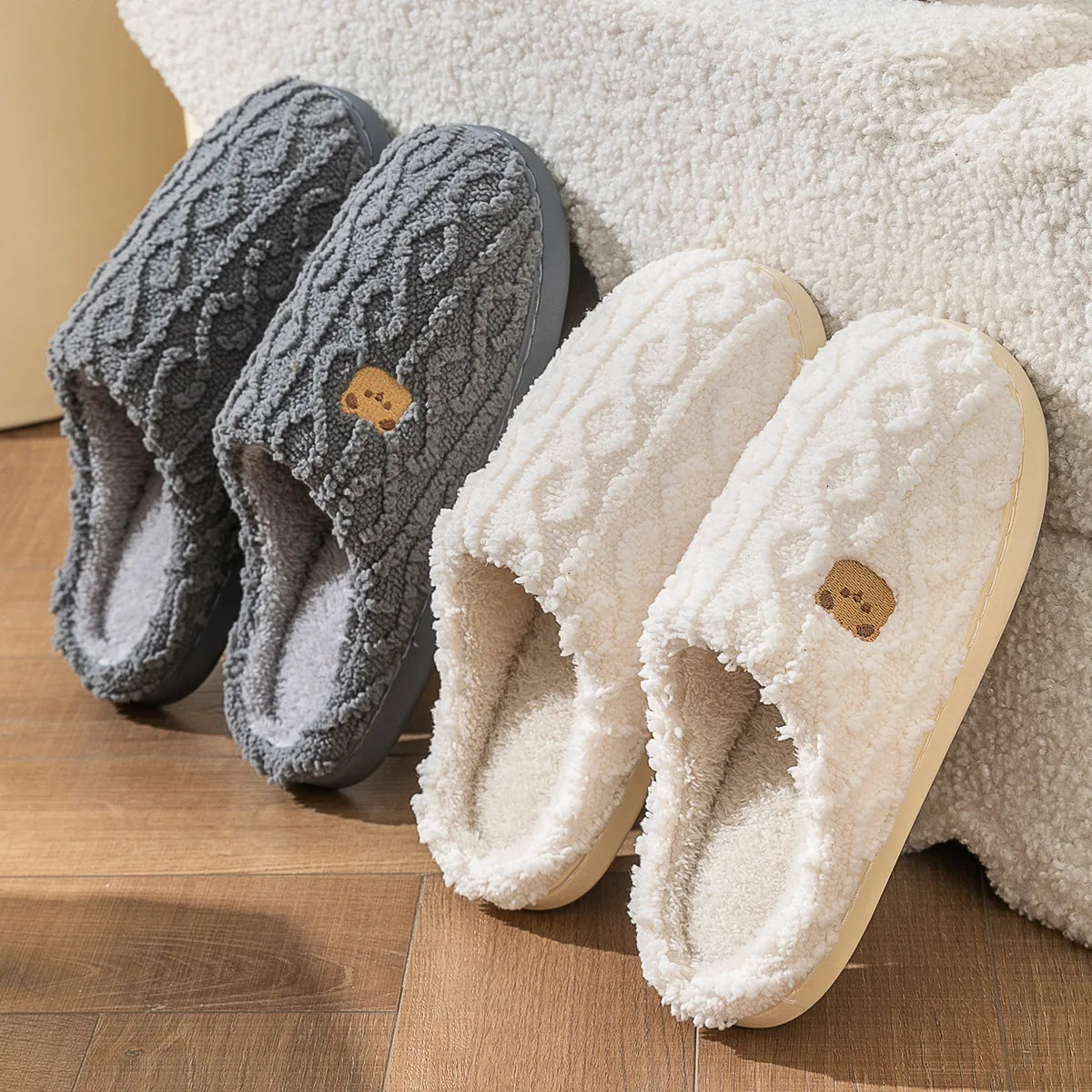 Fur Slippers for Couples