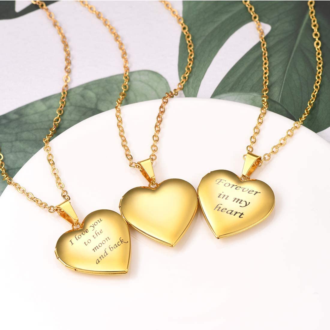 Gold Heart Locket Necklace