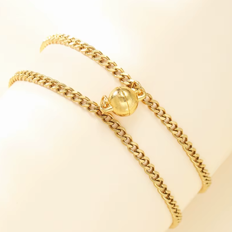 Gold Magnetic Couple Bracelets