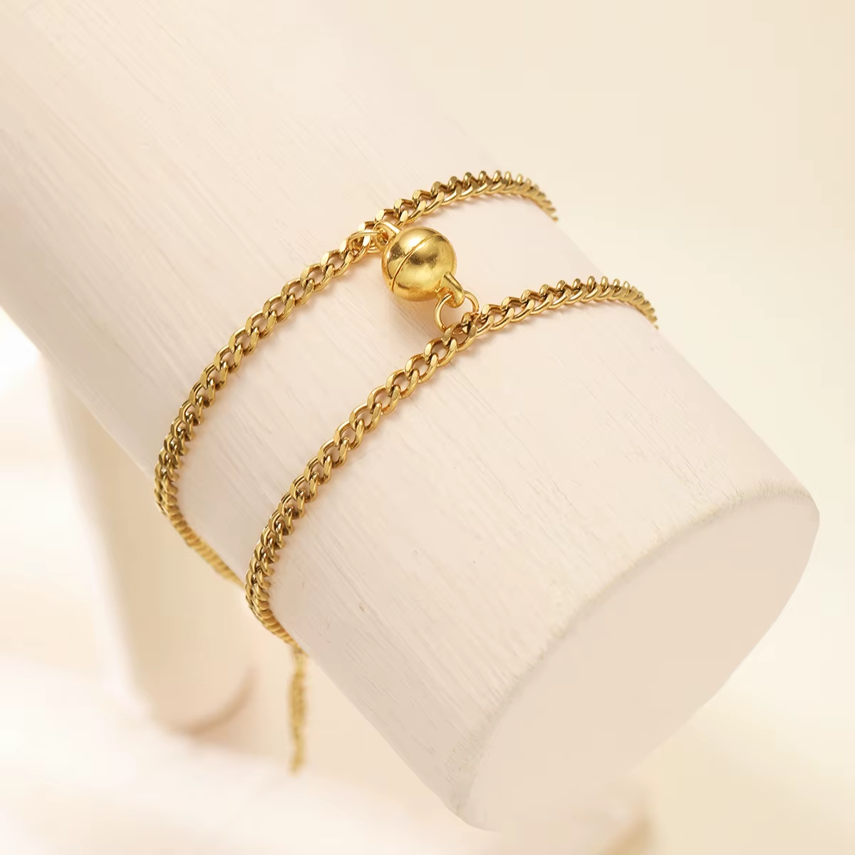 Gold Magnetic Couple Bracelets