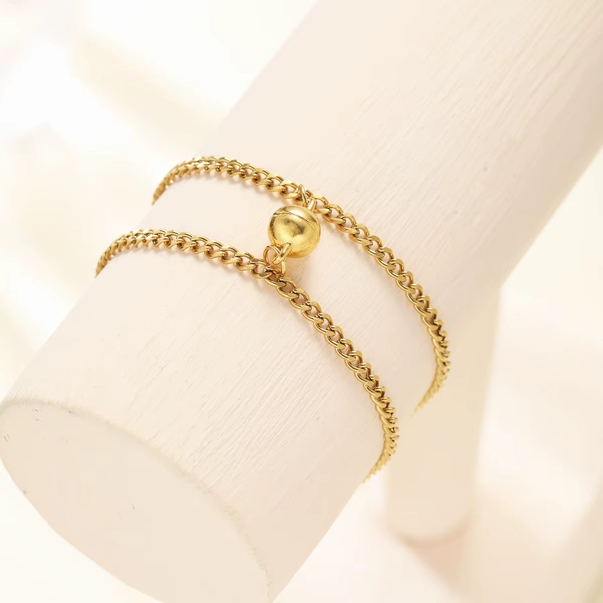 Gold Magnetic Couple Bracelets