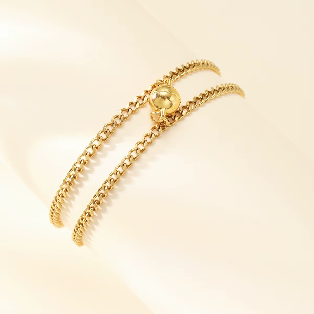 Gold Magnetic Couple Bracelets