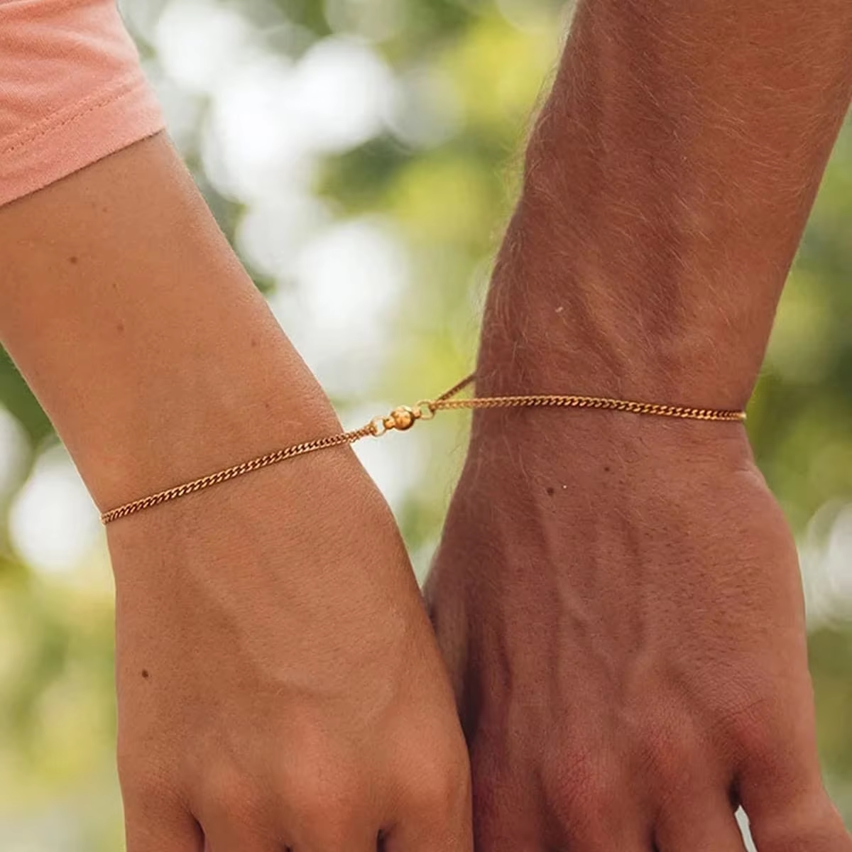 Gold Magnetic Couple Bracelets