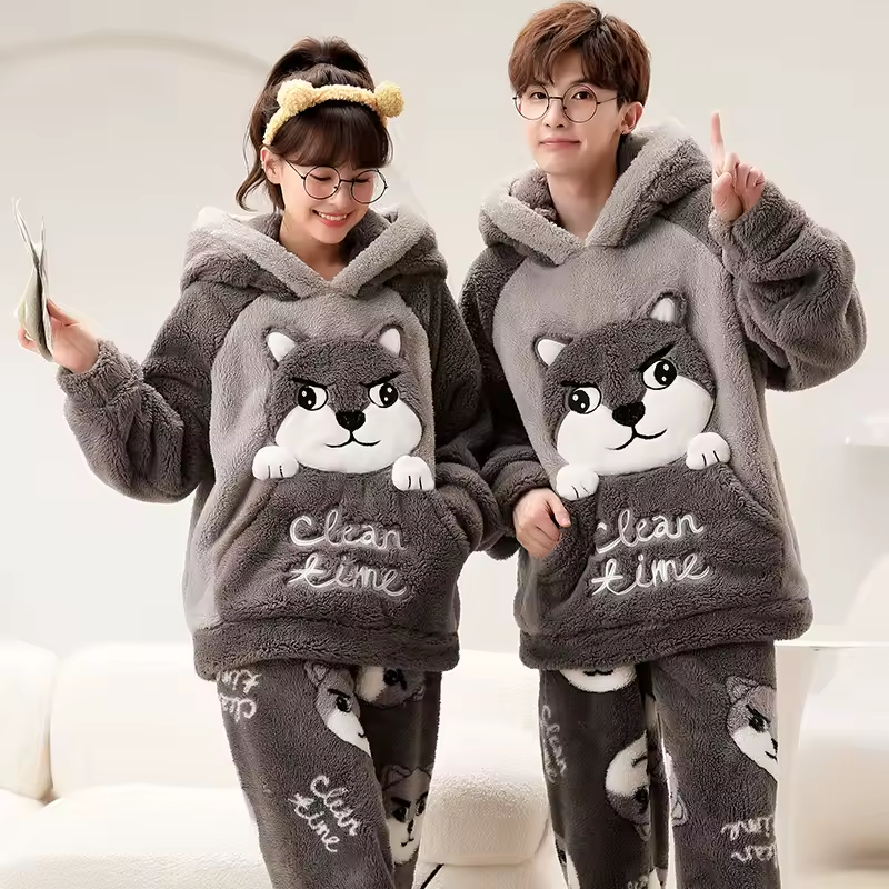Gray Dog Onesie Couple