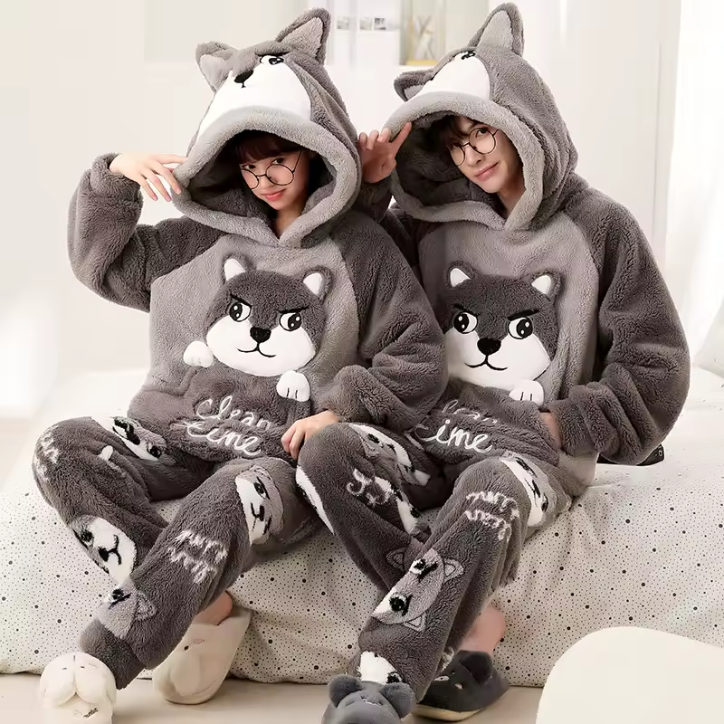 Gray Dog Onesie Couple