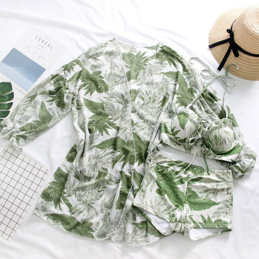 Green matching couples swimwear