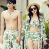Green matching couples swimwear