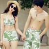 Green matching couples swimwear