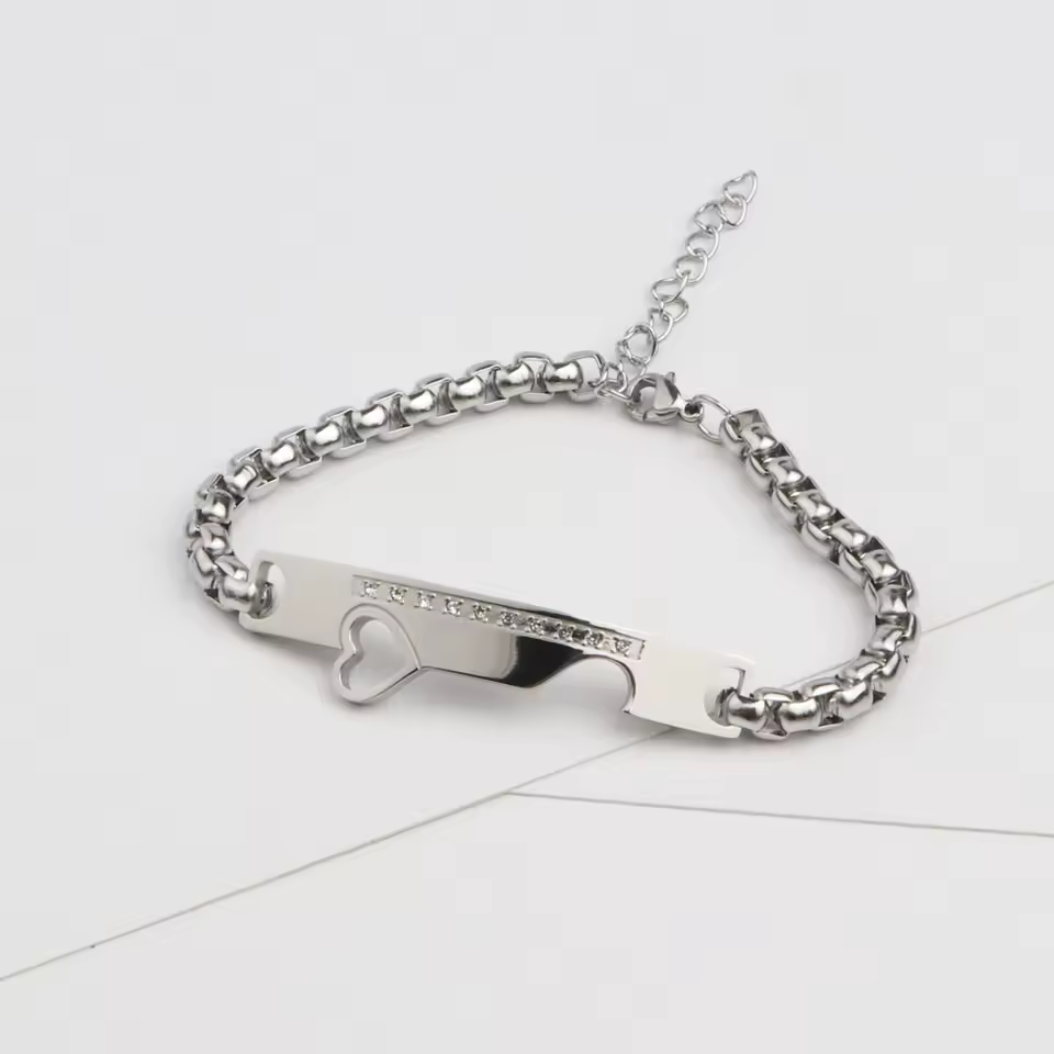 Heart Id Bracelet for Couples