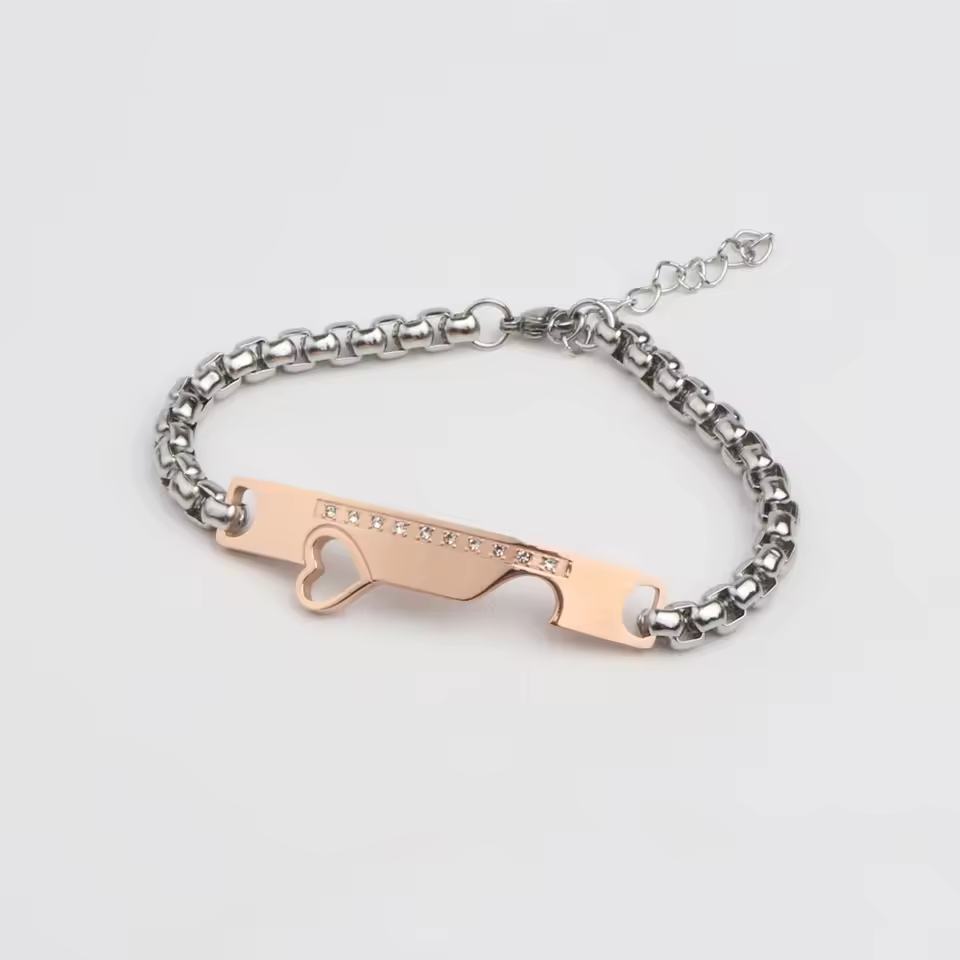 Heart Id Bracelet for Couples
