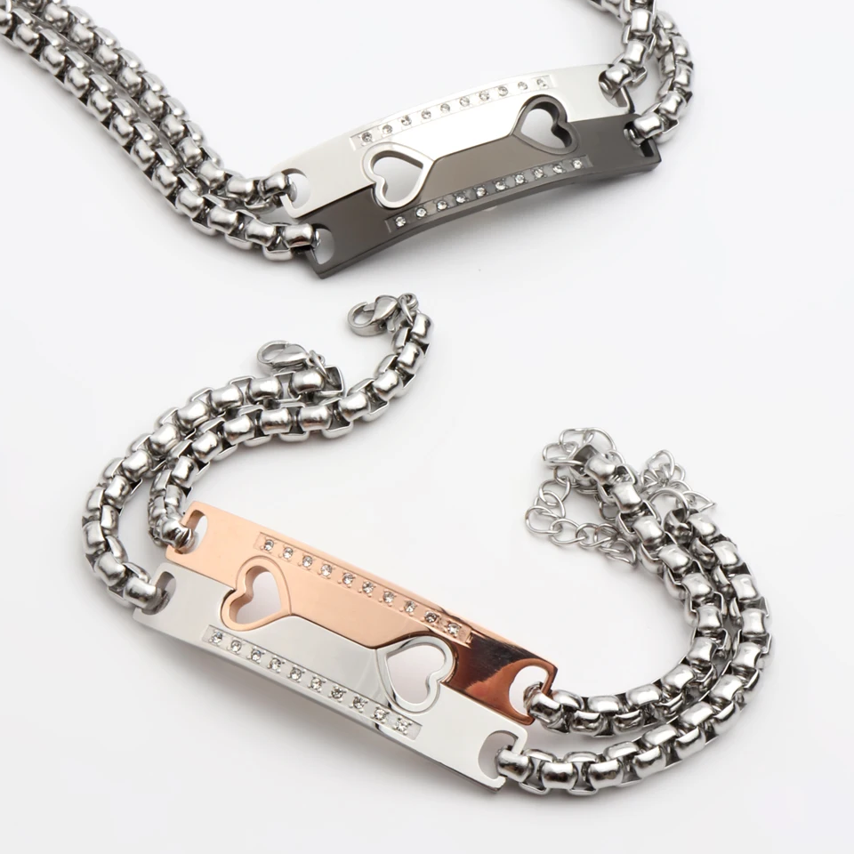 Heart Id Bracelet for Couples