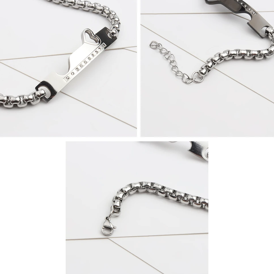 Heart Id Bracelet for Couples