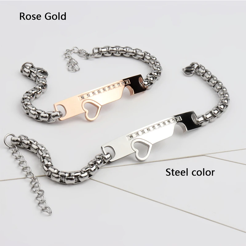 Heart Id Bracelet for Couples