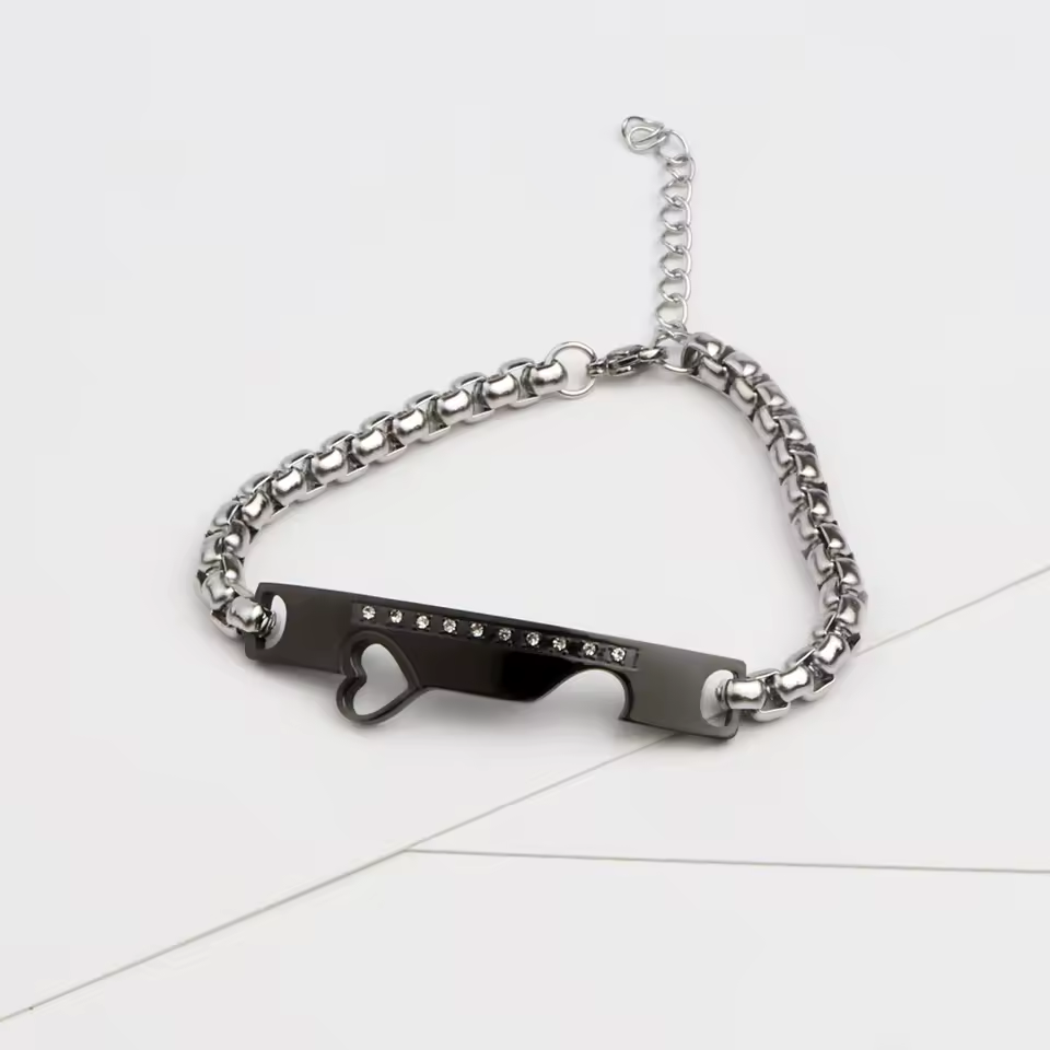 Heart Id Bracelet for Couples