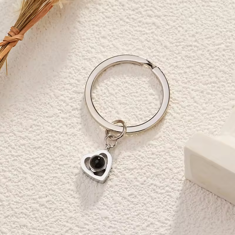 Personalized Heart Photo Projection Keychain