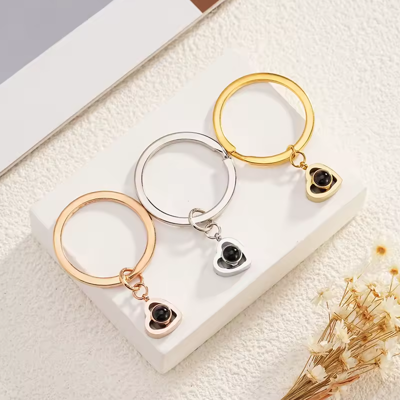 Personalized Heart Photo Projection Keychain