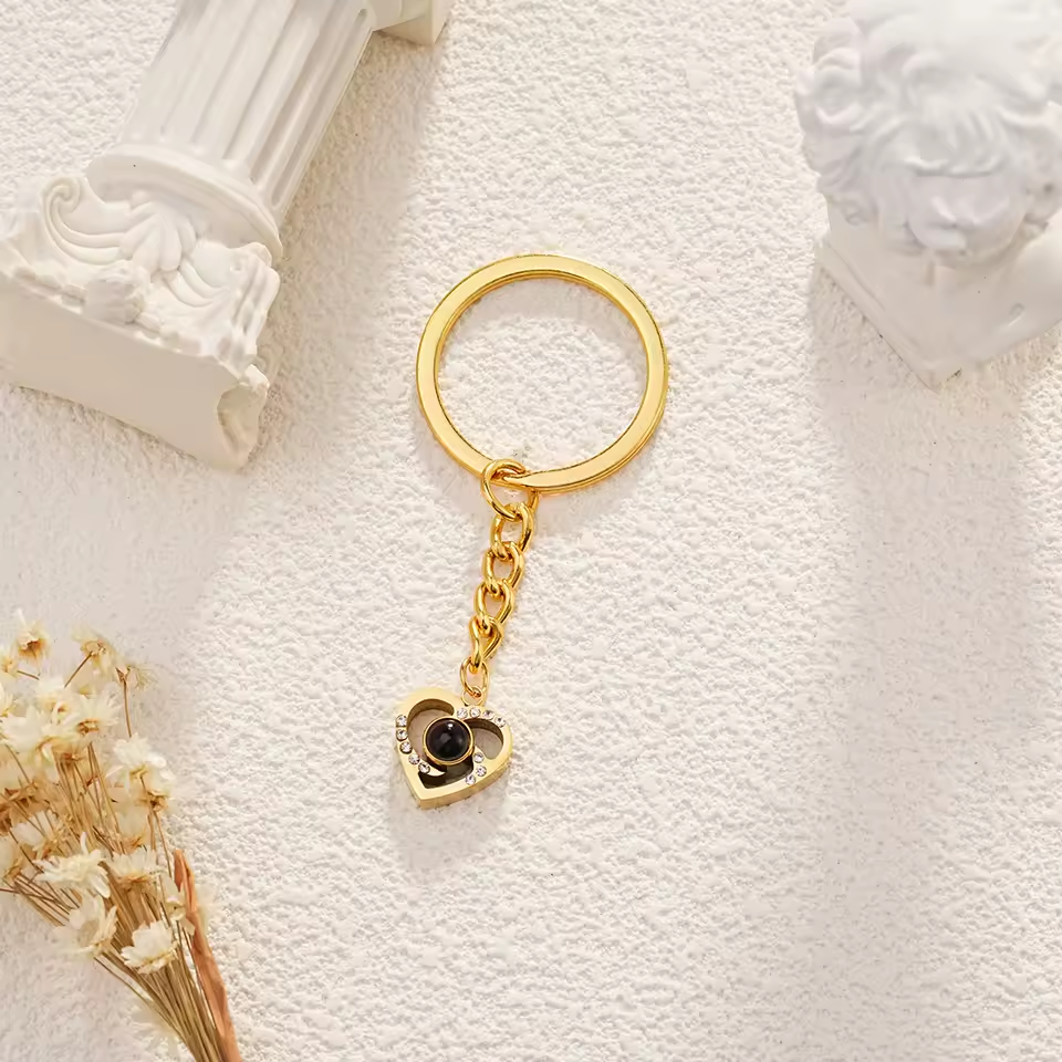 Personalized Heart Photo Projection Keychain