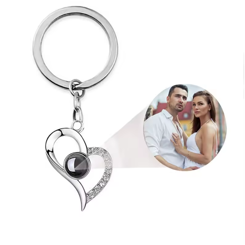 Personalized Heart Photo Projection Keychain