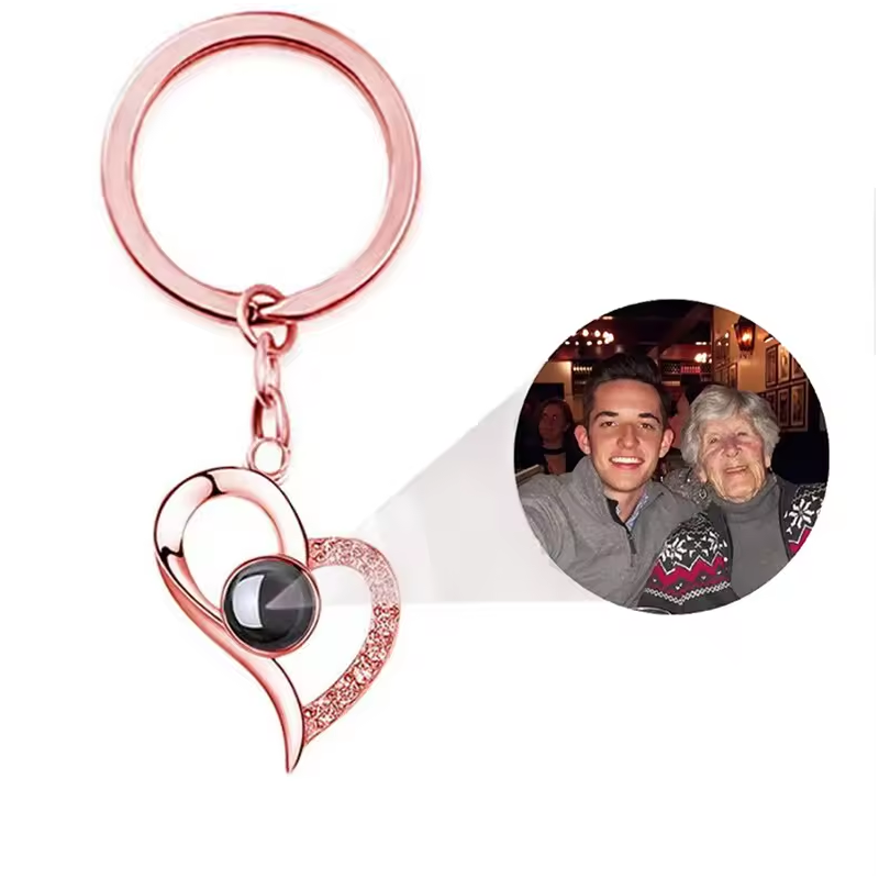 Personalized Heart Photo Projection Keychain