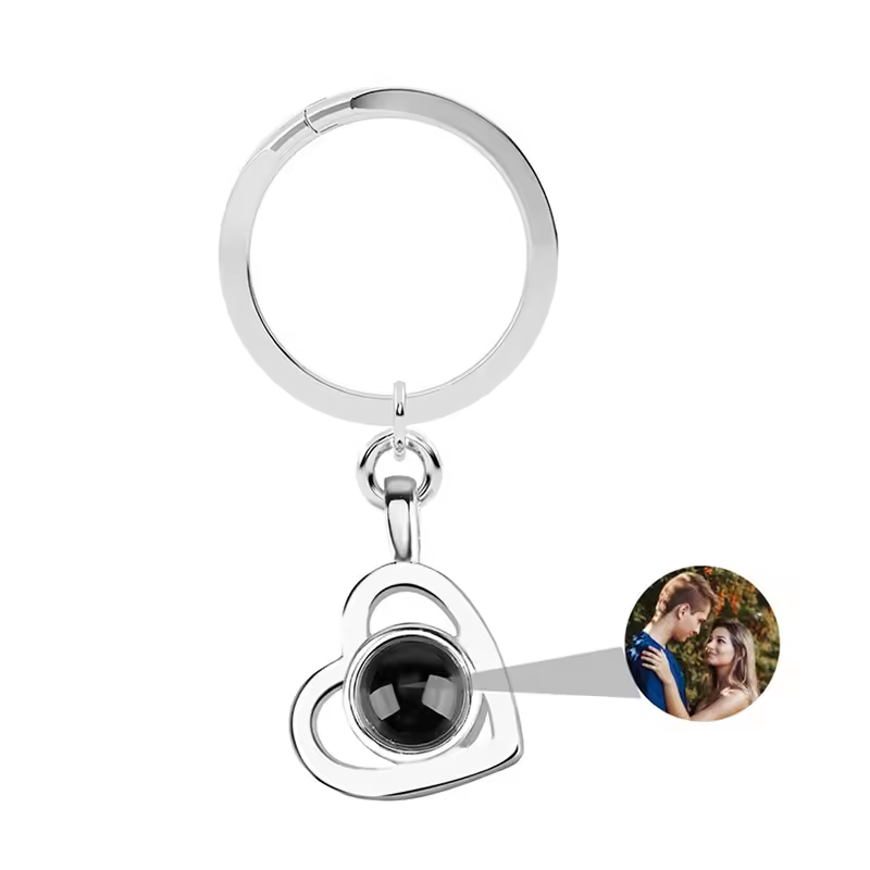 Personalized Heart Photo Projection Keychain