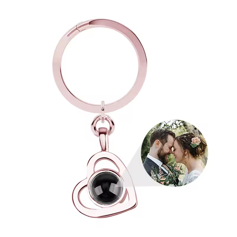 Personalized Heart Photo Projection Keychain